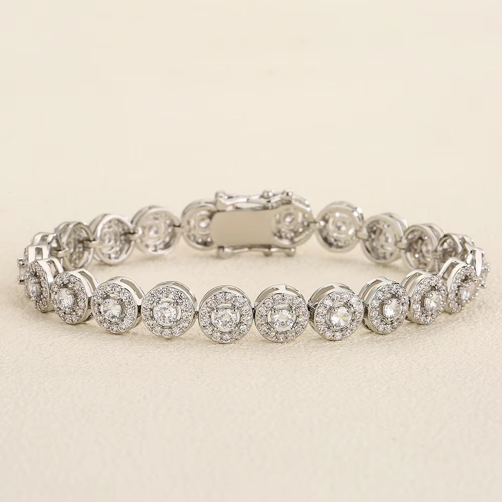 Vintage-Inspired AAA Zircon Bracelet - Light Luxury Full Inset for Women