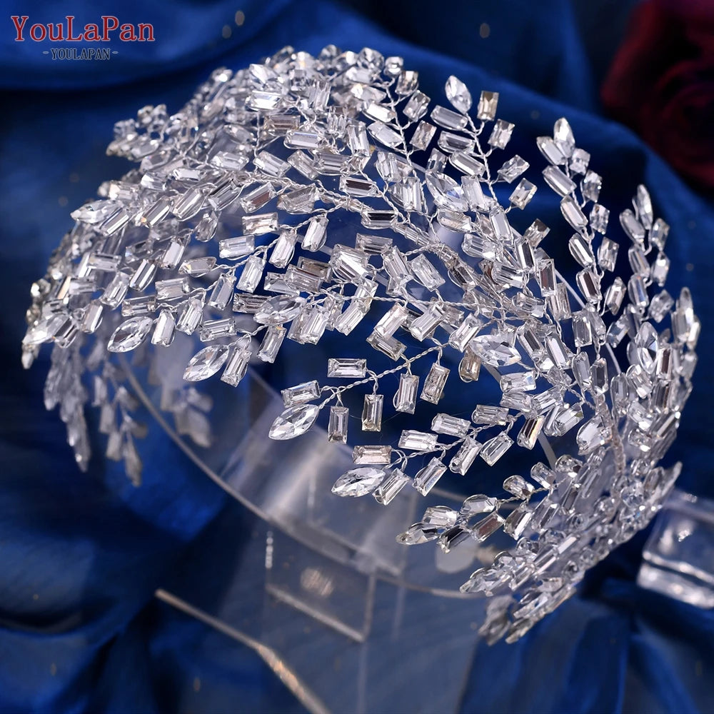 HP312 Bridal Headband Luxury Rhinestone Headwear Bride Tiaras Crowns Wedding Hair Accessories Jewelry Pageant Headdress