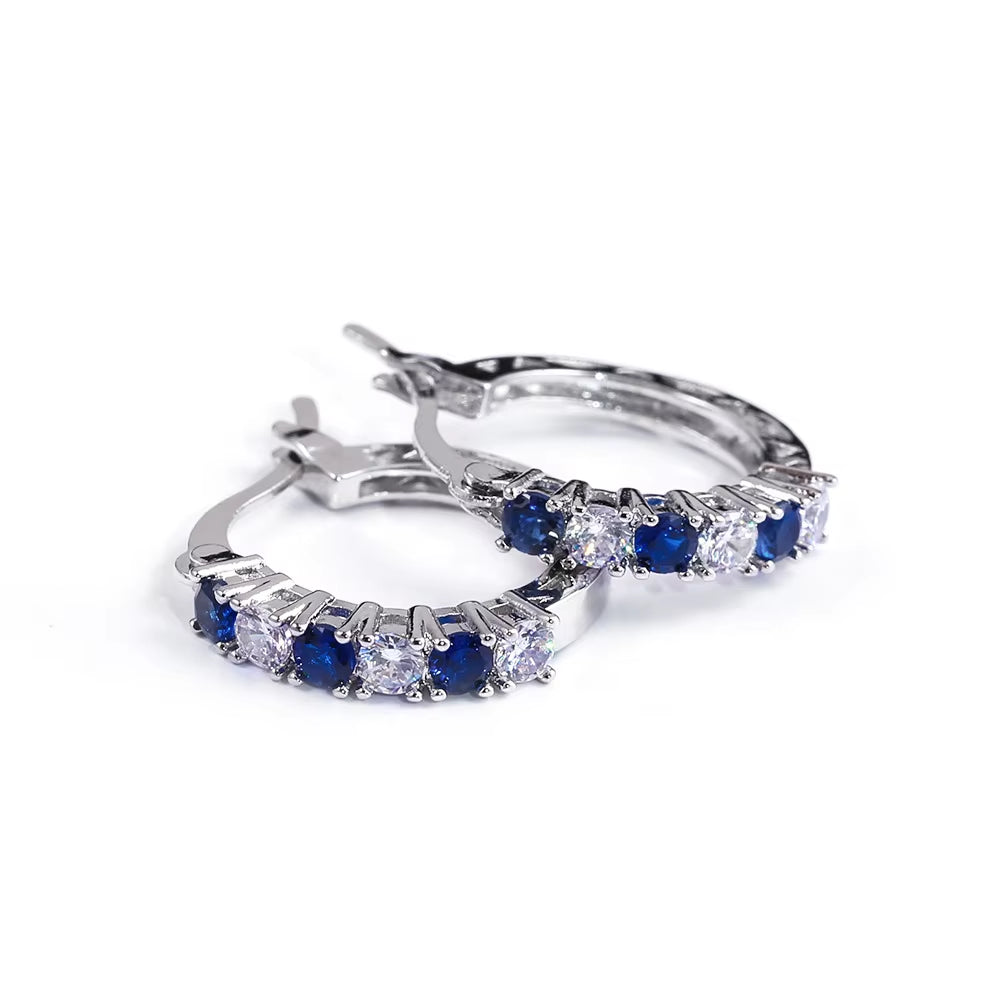 Colorful Zircon Buckle Earrings - Fashion-Forward Women’s Accessories