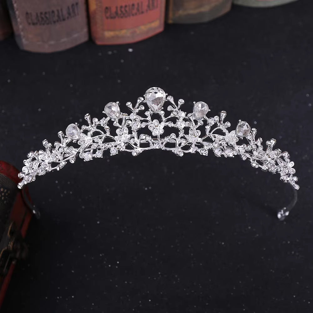 Luxury Sparkly Bridal Crown Rhinestone Crystal Birthday Party Alloy Tiaras Wedding Hair Headpiece