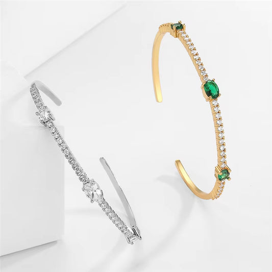 Emerald Zircon Adjustable Bracelet