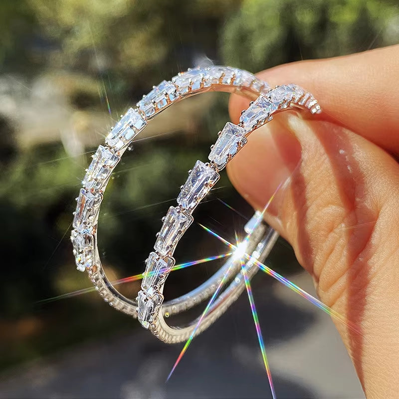 Simple Zircon Hoop Earrings - Fine Fashion Statement for Women