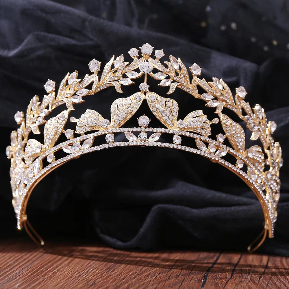 Baroque Queen King Bride Tiara Crown for Women Headdress Prom Bridal Wedding Hair Accessories