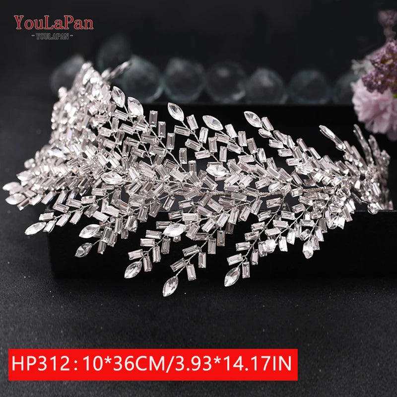 HP312 Bridal Headband Luxury Rhinestone Headwear Bride Tiaras Crowns Wedding Hair Accessories Jewelry Pageant Headdress