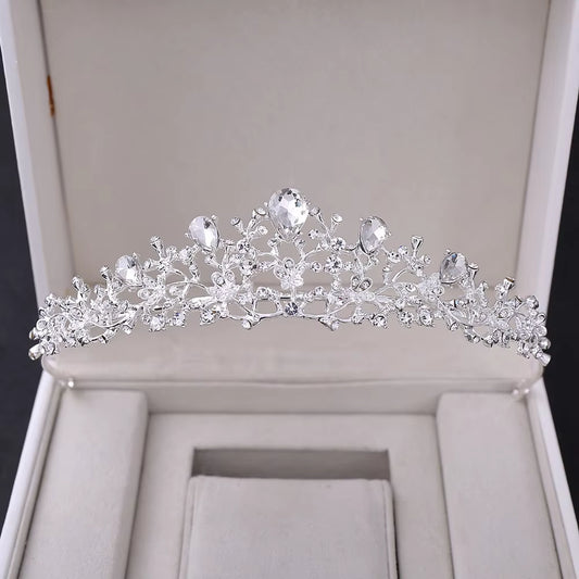 Luxury Sparkly Bridal Crown Rhinestone Crystal Birthday Party Alloy Tiaras Wedding Hair Headpiece