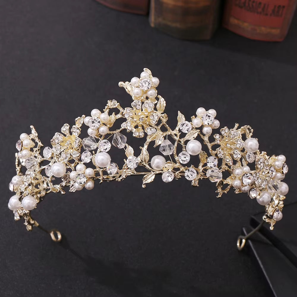 Baroque  Rhinestone Bridal Hairband Crown and Tiara for Brides