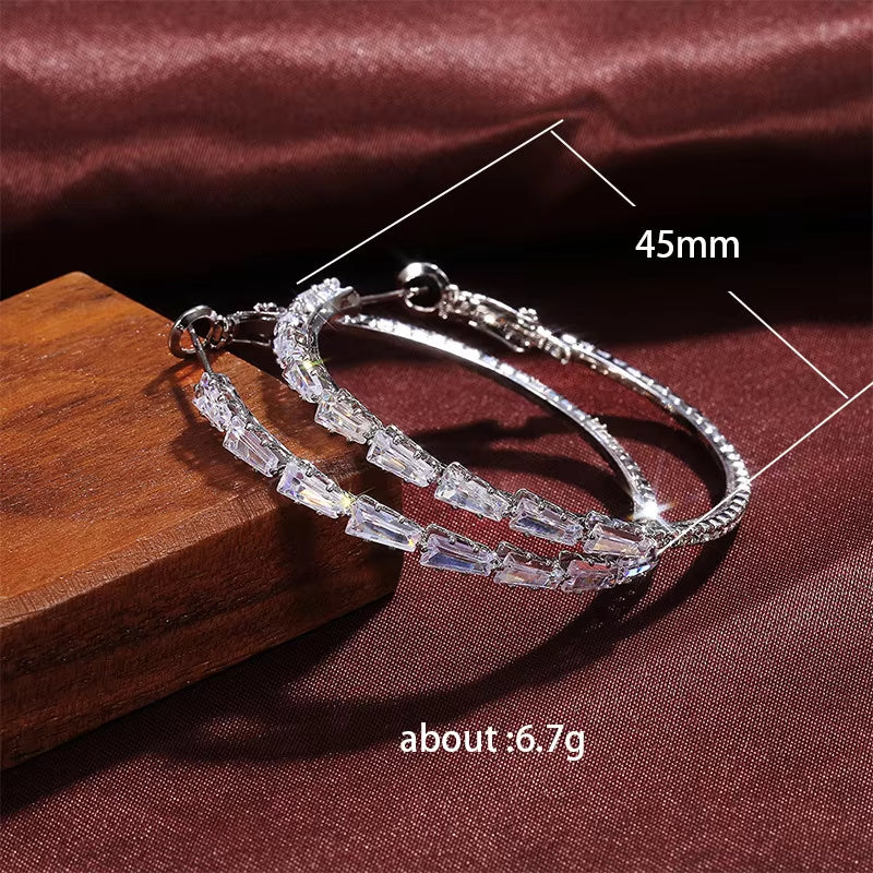 Simple Zircon Hoop Earrings - Fine Fashion Statement for Women