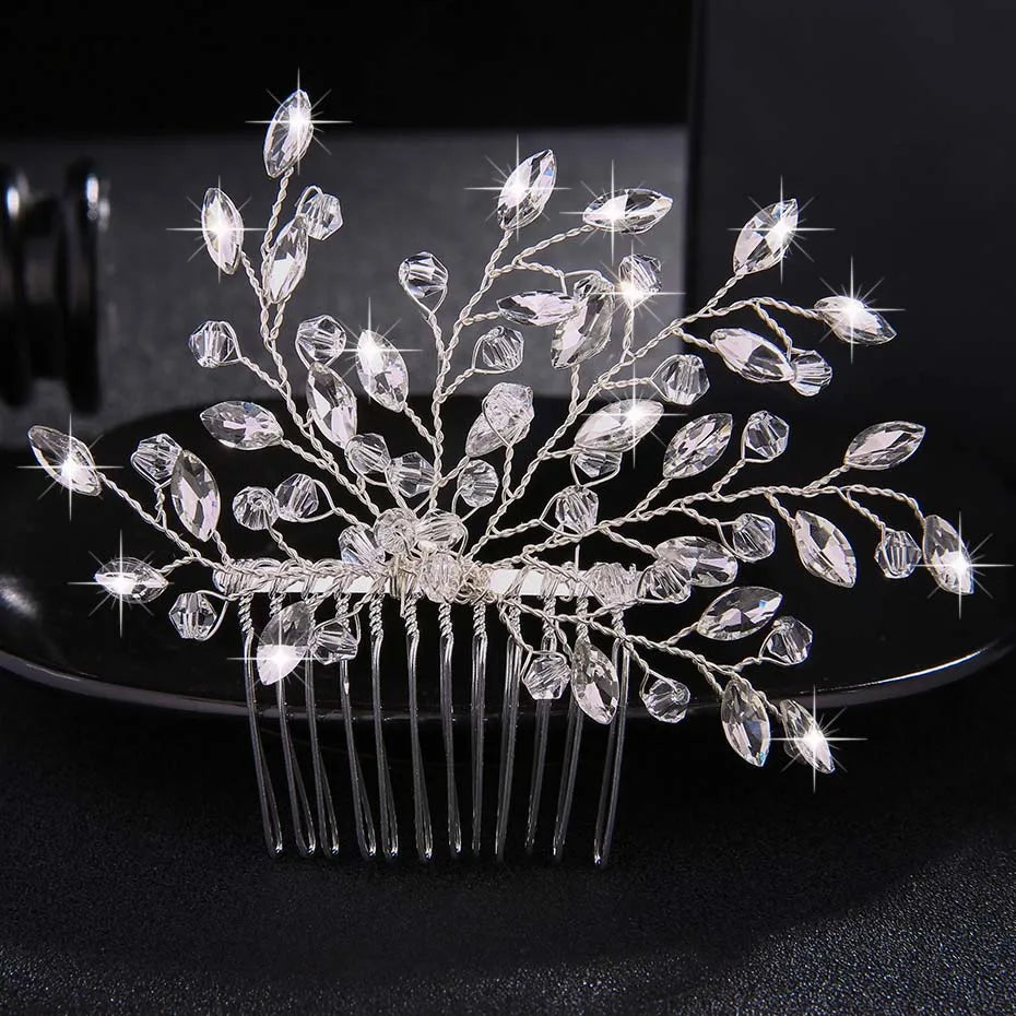 Wedding Crystal Peals Hair Combs Bridal Hair Clips Accessories Jewelry Handmade Women Head Ornaments Headpieces for Bride