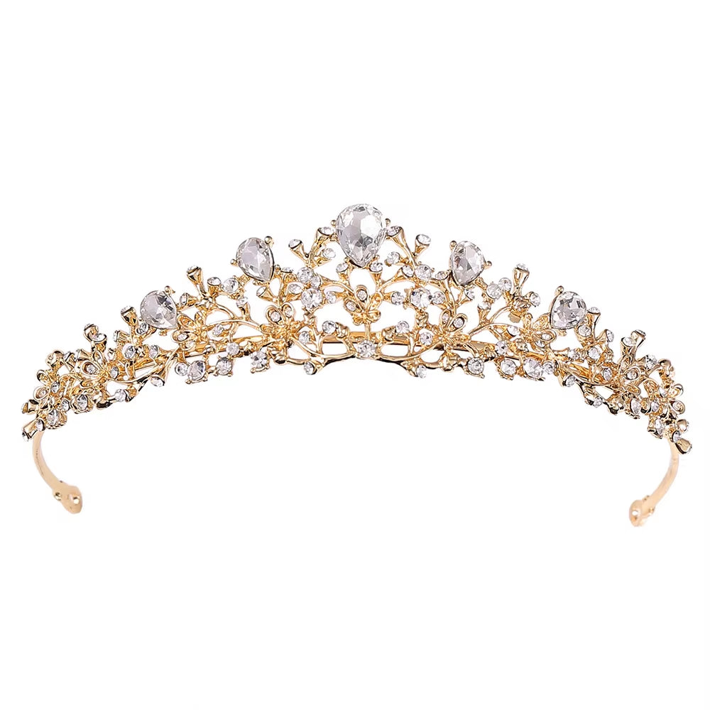 Luxury Sparkly Bridal Crown Rhinestone Crystal Birthday Party Alloy Tiaras Wedding Hair Headpiece